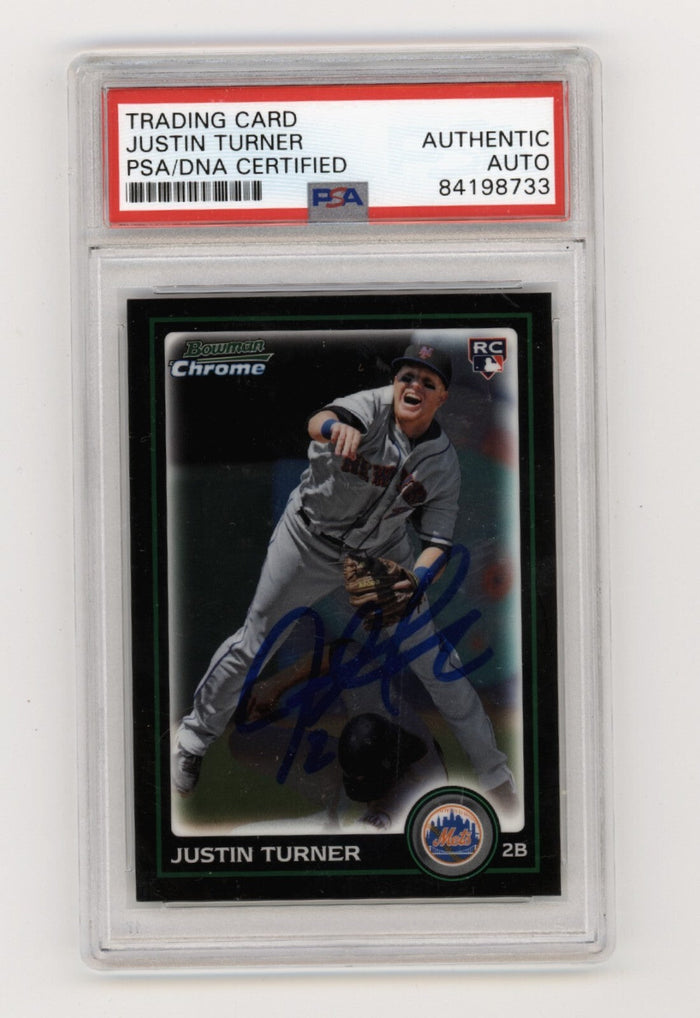 Justin Turner 2010 Bowman Chrome #BDP105 Rookie RC Signed PSA/DNA Authenticated-Powers Sports Memorabilia