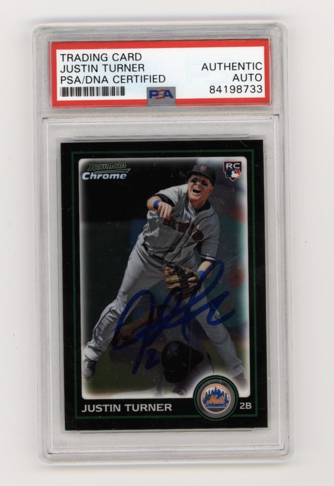 Justin Turner 2010 Bowman Chrome #BDP105 Rookie RC Signed PSA/DNA Authenticated-Powers Sports Memorabilia