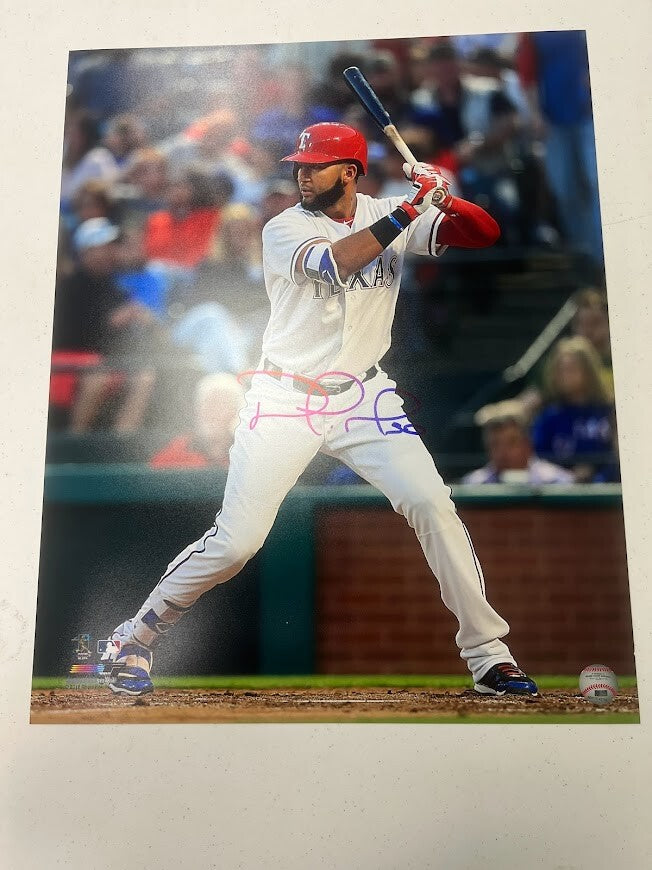 Nomar Mazara Signed Auto Autographed 16x20 Photo LSCM Authenticated HOLO Texas Rangers PF-Powers Sports Memorabilia
