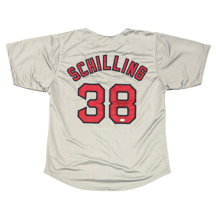 Curt Schilling Signed Custom Jersey JSA Witness Authenticated - Grey Jersey-Powers Sports Memorabilia