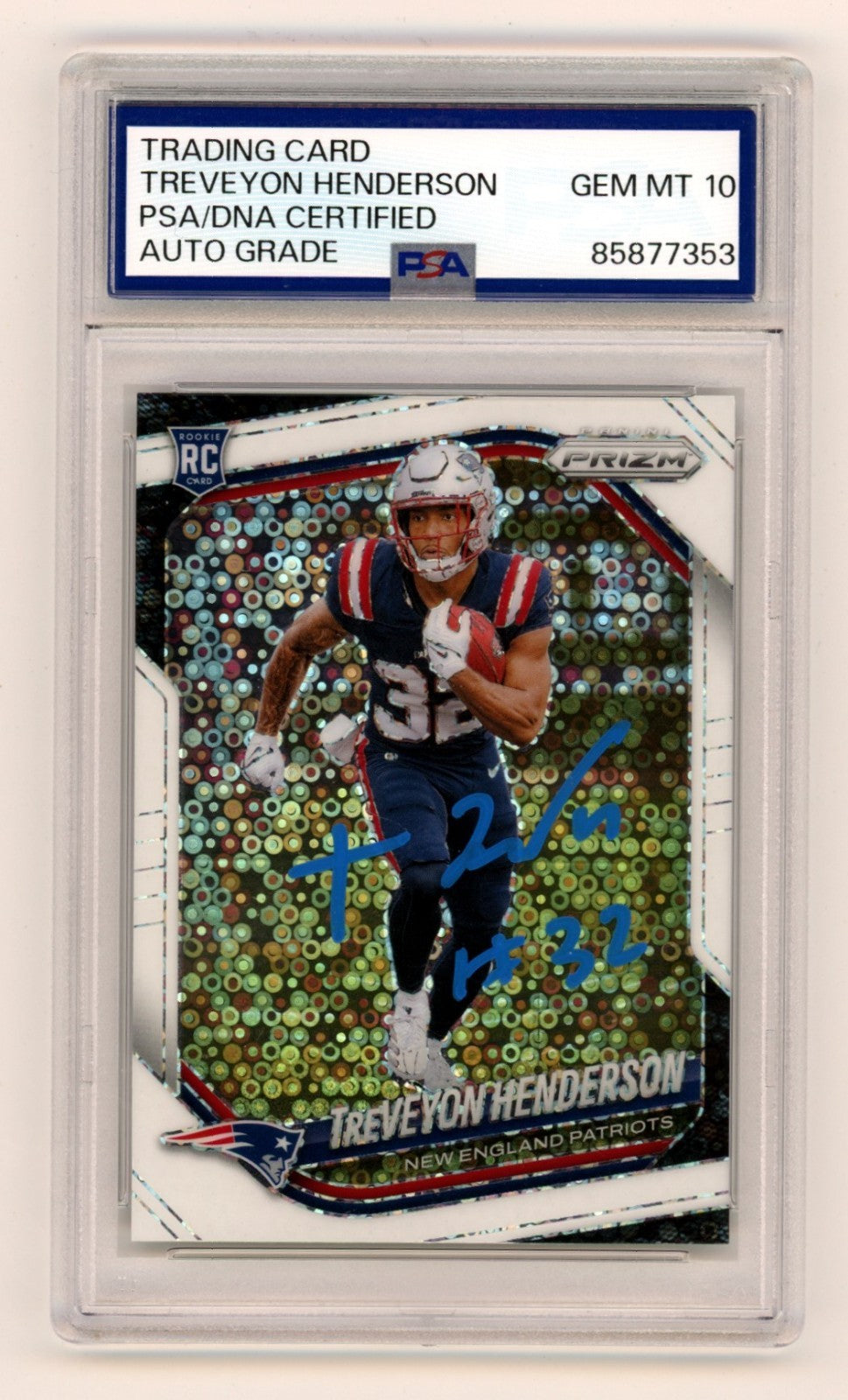 TreVeyon Henderson 2025 Panini White Disco Prizm Signed Auto RC PSA 10 Auto-Powers Sports Memorabilia