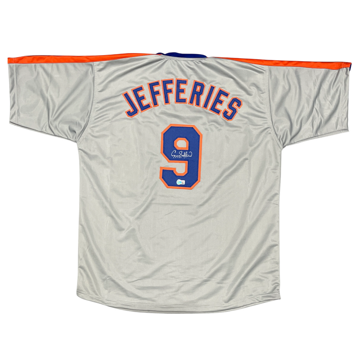 Gregg Jefferies Signed New York Mets Custom Jersey Beckett Witness BAS COA-Powers Sports Memorabilia