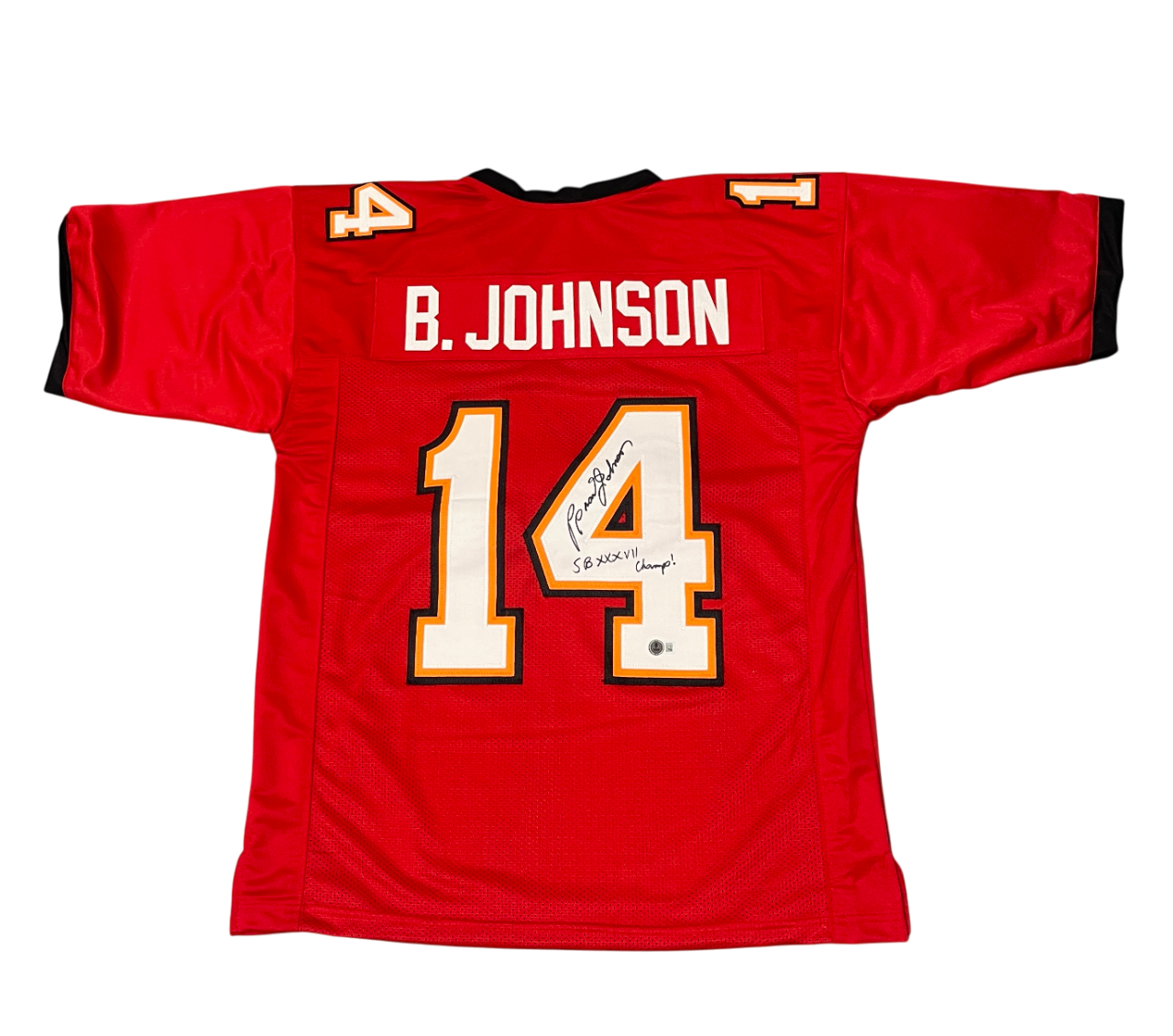 Brad Johnson Signed Buccaneers Custom Jersey w/ SB XXXVII Beckett Authenticated-Powers Sports Memorabilia