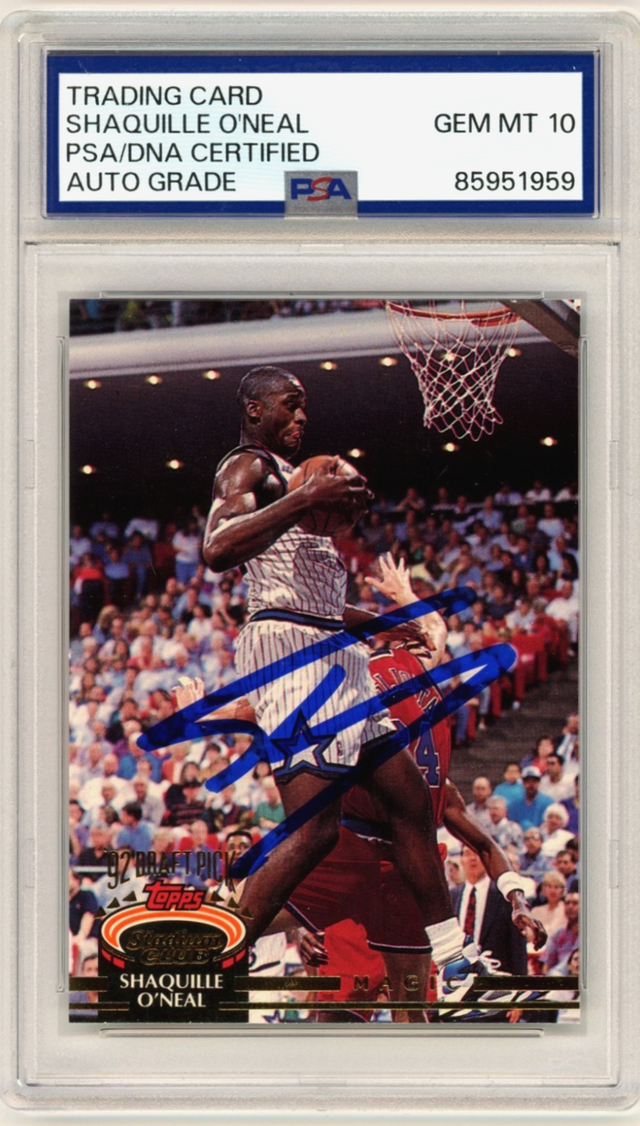Shaquille O'Neal 1992-93 Stadium Club #247 Rookie RC Signed PSA 10 Auto Shaq-Powers Sports Memorabilia