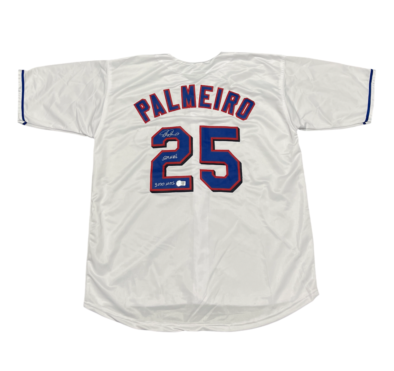 Rafael Palmeiro Signed Custom Jersey w/ 569 3020 Beckett Witness Authenticated-Powers Sports Memorabilia