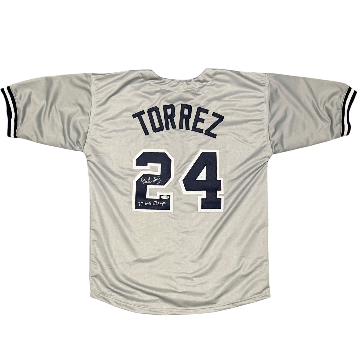 Mike Torrez Signed New York Yankees Custom Jersey w/ 77 WS Champs JSA Wit COA-Powers Sports Memorabilia