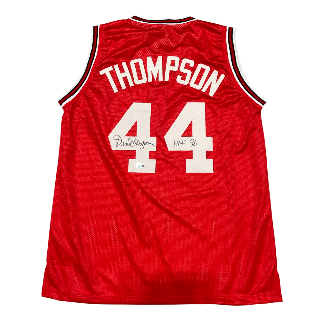 David Thompson Signed Auto Custom Jersey w/ HOF 96 Beckett Witness Authenticated-Powers Sports Memorabilia