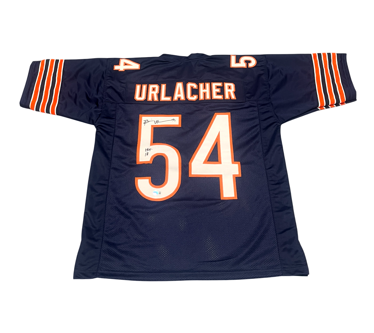 Brian Urlacher Signed Custom Jersey w/ HOF 18 Beckett W Beckett Authenticated-Powers Sports Memorabilia