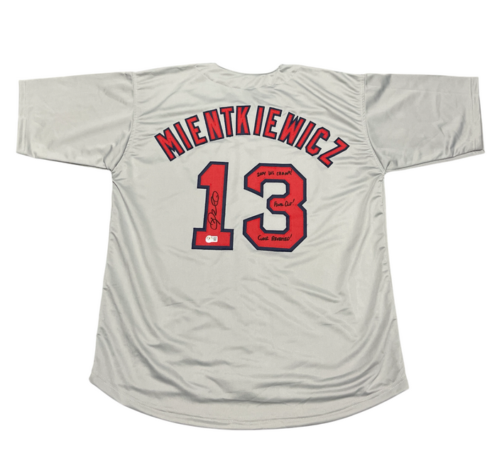 Doug Mientkiewicz Signed Boston Red Sox Custom Jersey w/ 3 Insc Beckett BAS COA-Powers Sports Memorabilia