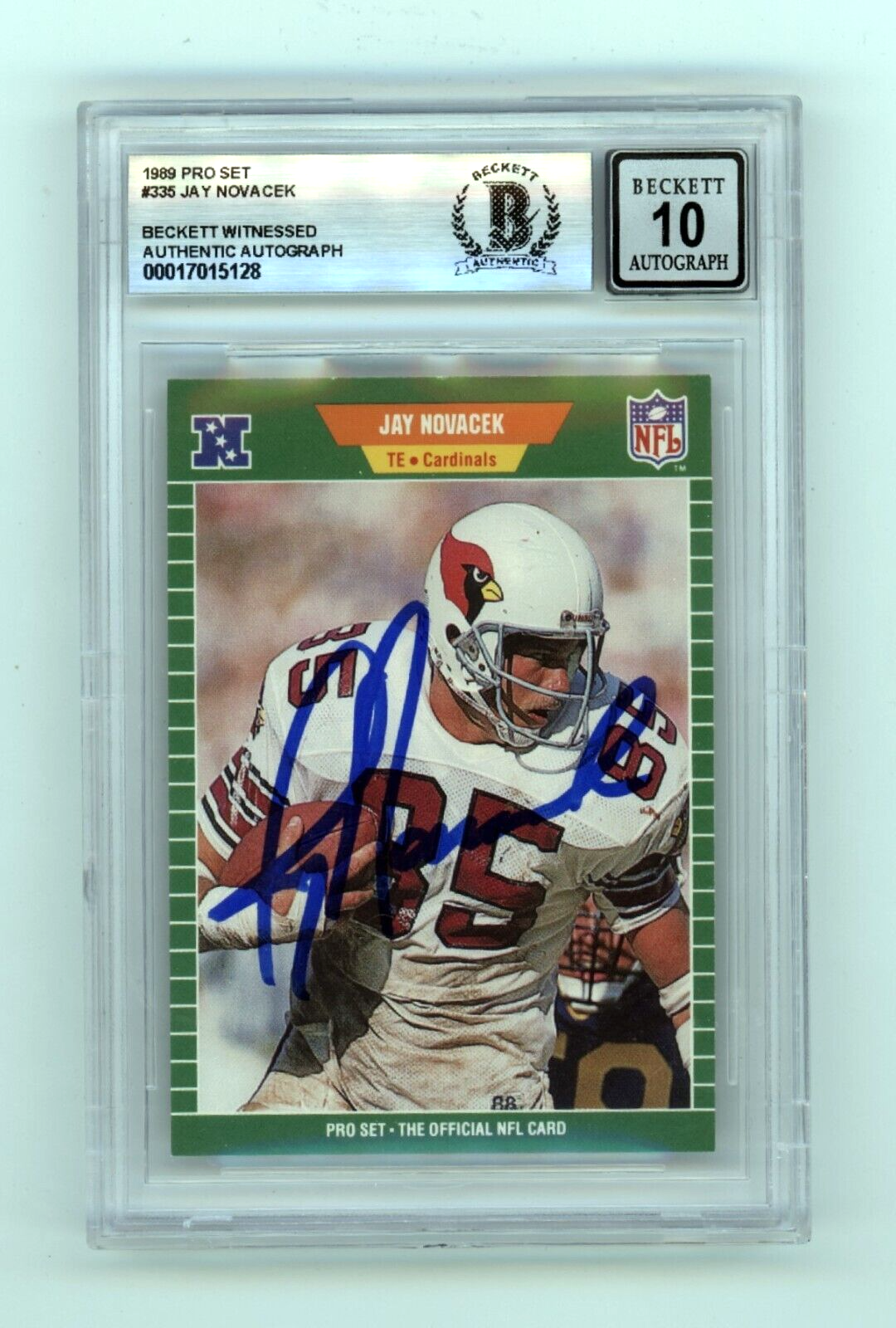 Jay Novacek 1989 Pro Set #335 Signed Rookie RC Beckett Witt BGS 10 Auto Cowboys-Powers Sports Memorabilia