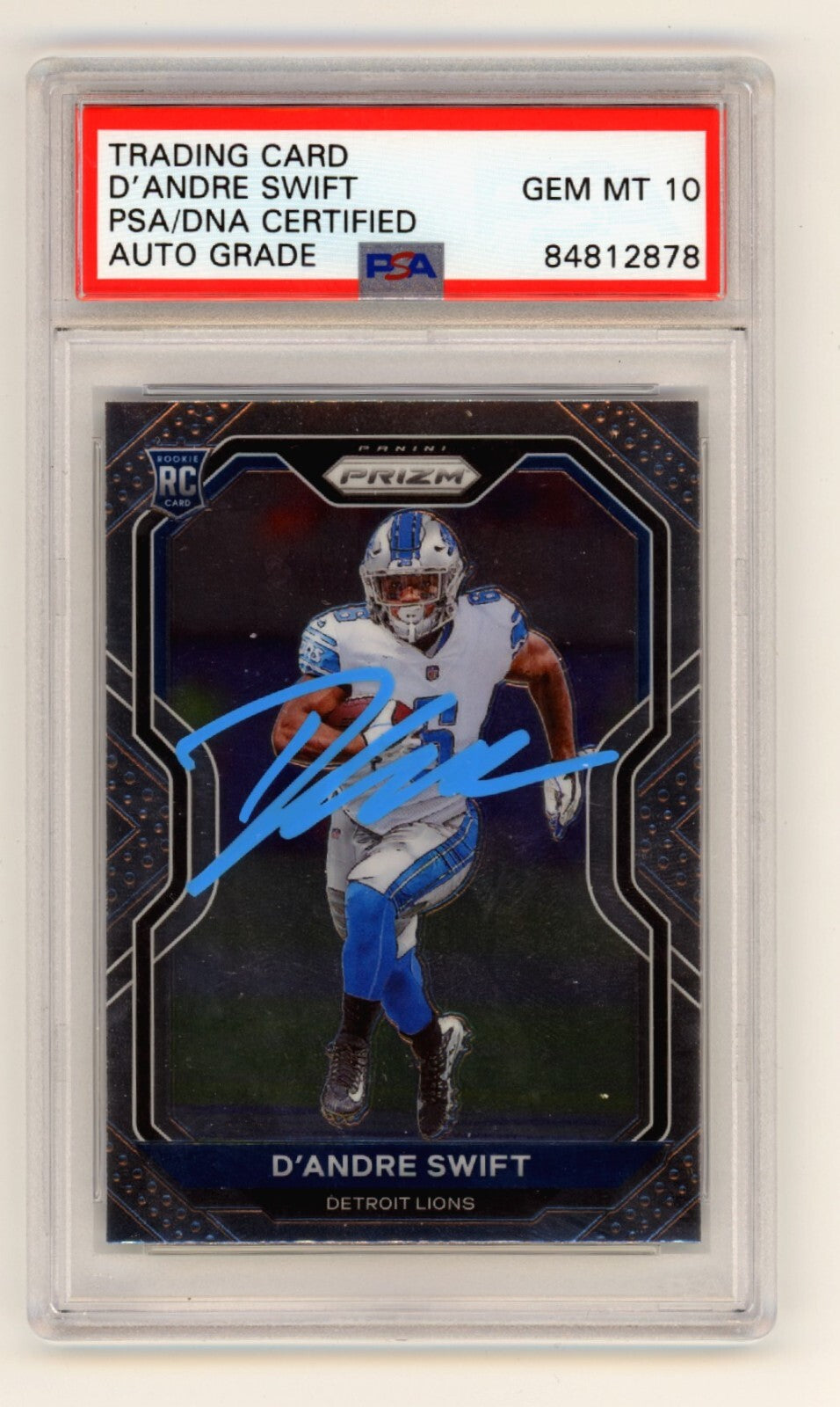 D'Andre Swift 2020 Panini Prizm 358 Rookie RC Signed PSA 10 Auto Gem Lions Bears-Powers Sports Memorabilia