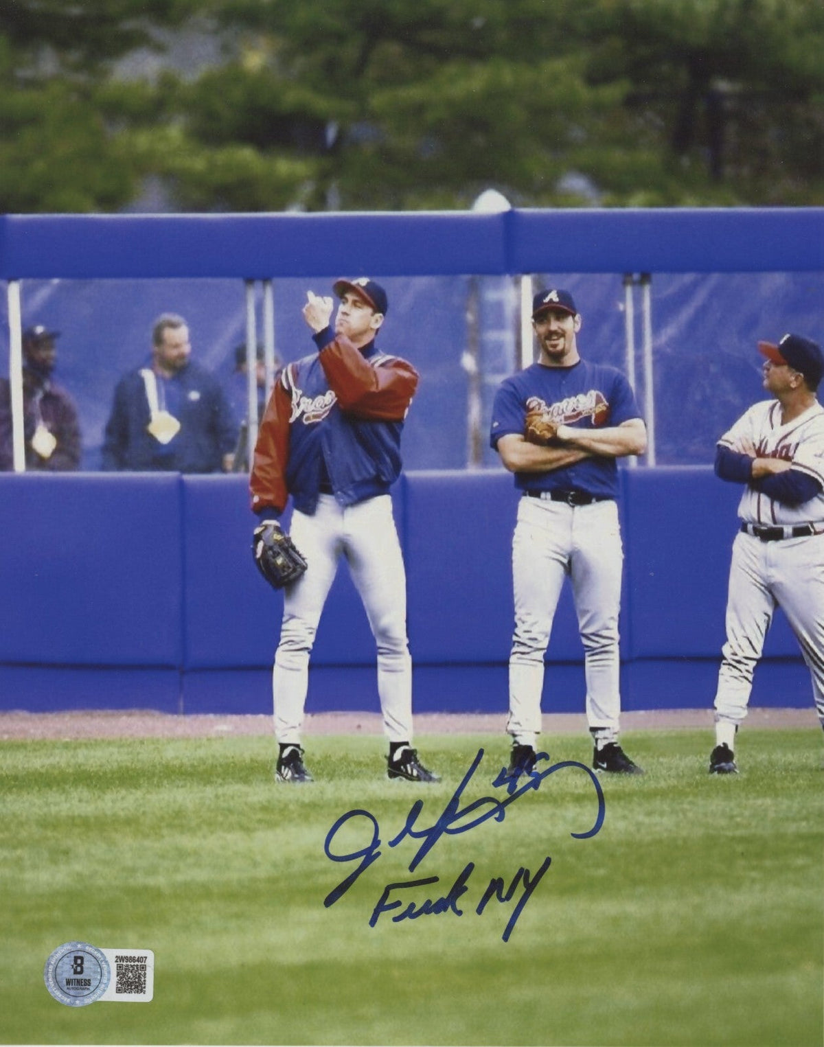 John Rocker Signed Atlanta Braves 8x10 Photo w/ F**K NY Beckett Wit BAS COA #2-Powers Sports Memorabilia
