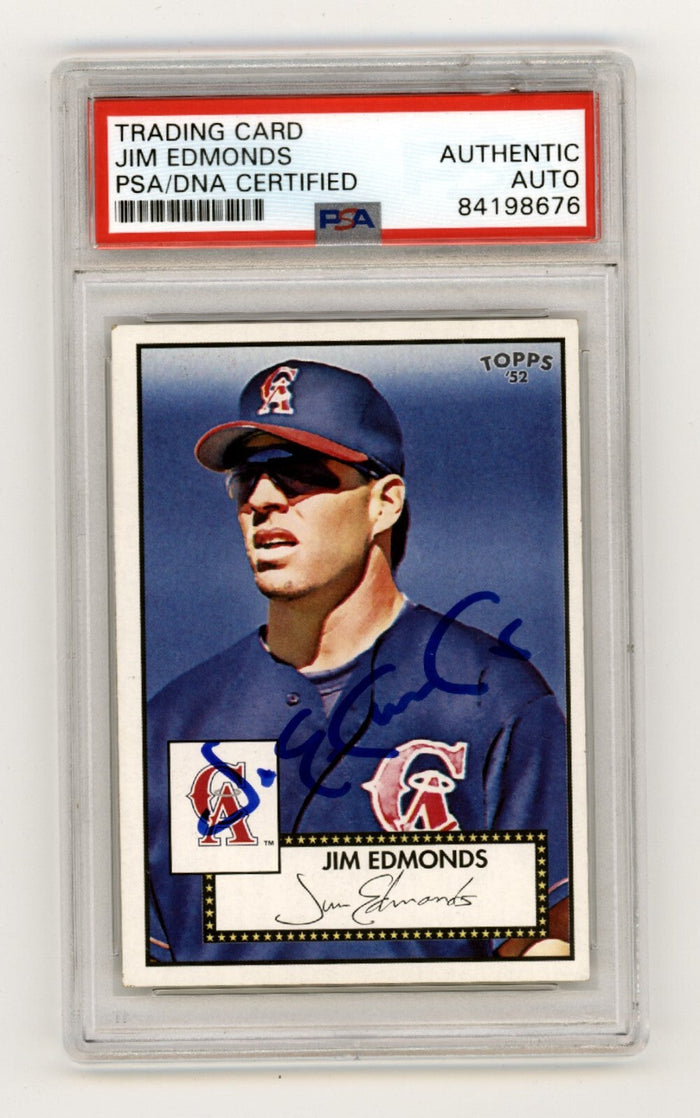 Jim Edmonds 2007 Topps Baseball '52 #DF15 Signed PSA/DNA Authenticated Angels-Powers Sports Memorabilia
