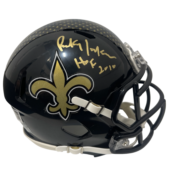 Rickey Jackson Signed Saints Alt Black Mini Helmet w/ HOF 2010 Beckett W Beckett Authenticated-Powers Sports Memorabilia