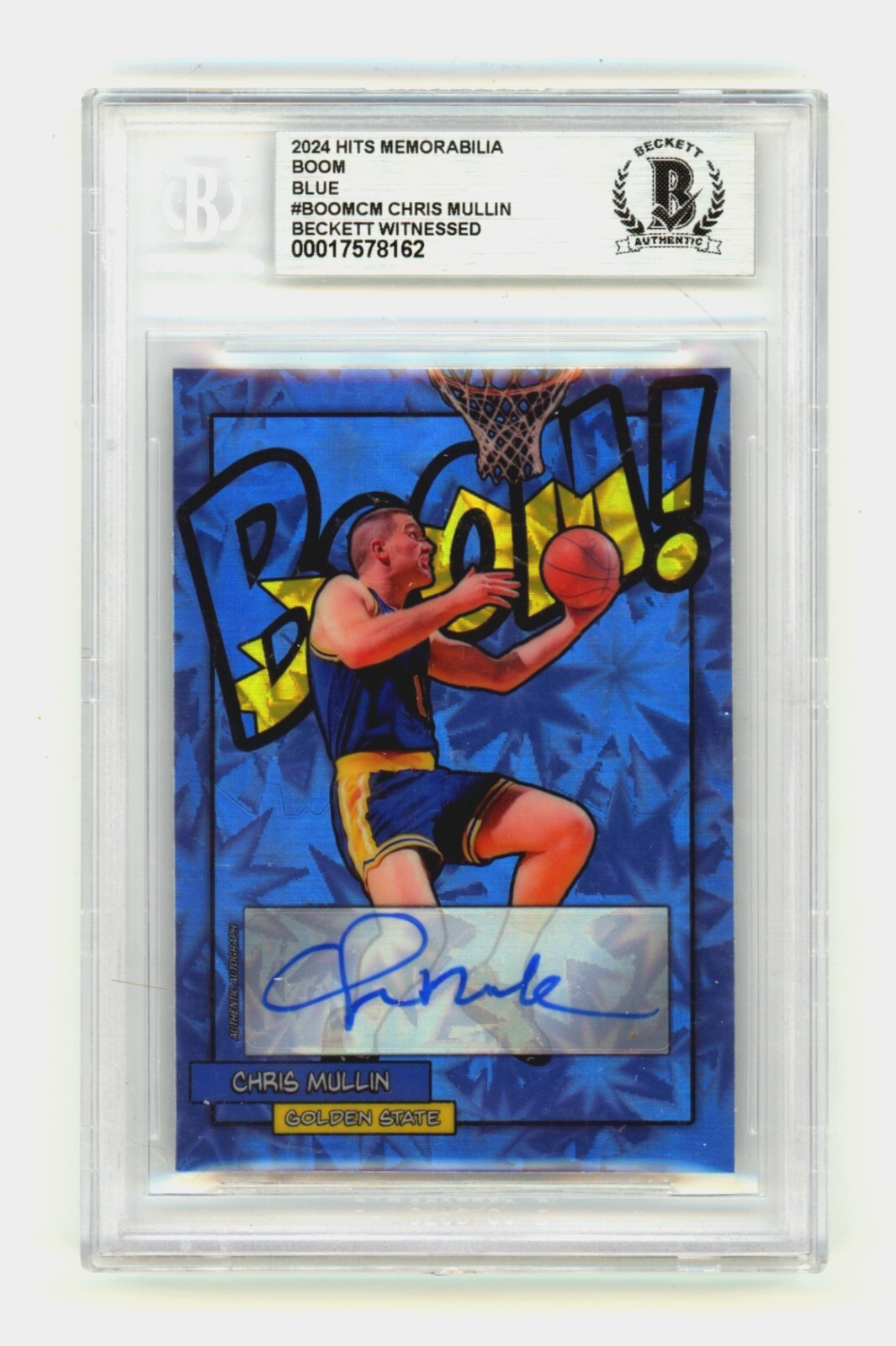 Chris Mullin 2024 Hits Memorabilia BOOM Blue /5 Signed BGS BAS Auto Golden State-Powers Sports Memorabilia
