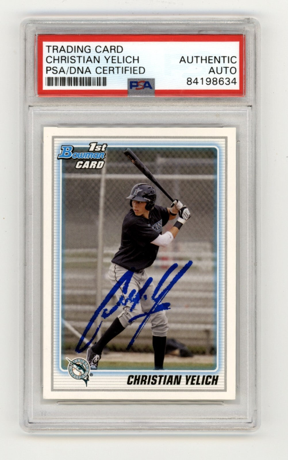 Christian Yelich 2010 Bowman #BDPP78 Rookie RC Signed PSA/DNA Authenticated B-Powers Sports Memorabilia