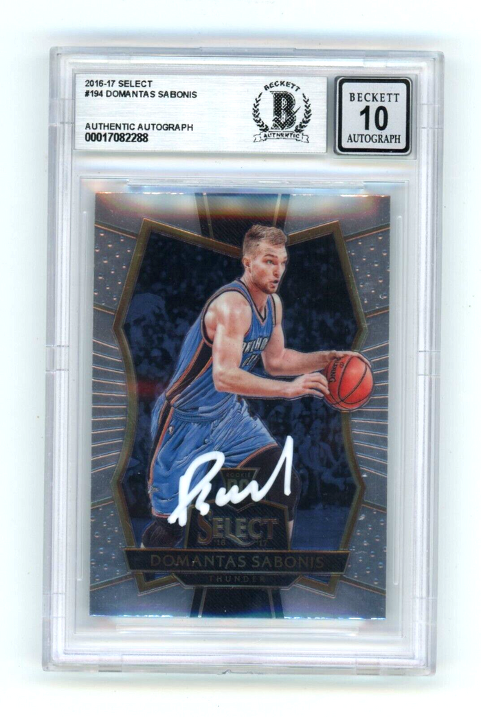Domantas Sabonis 2016-17 Select #194 Rookie RC Signed Beckett BAS BGS 10 Auto-Powers Sports Memorabilia