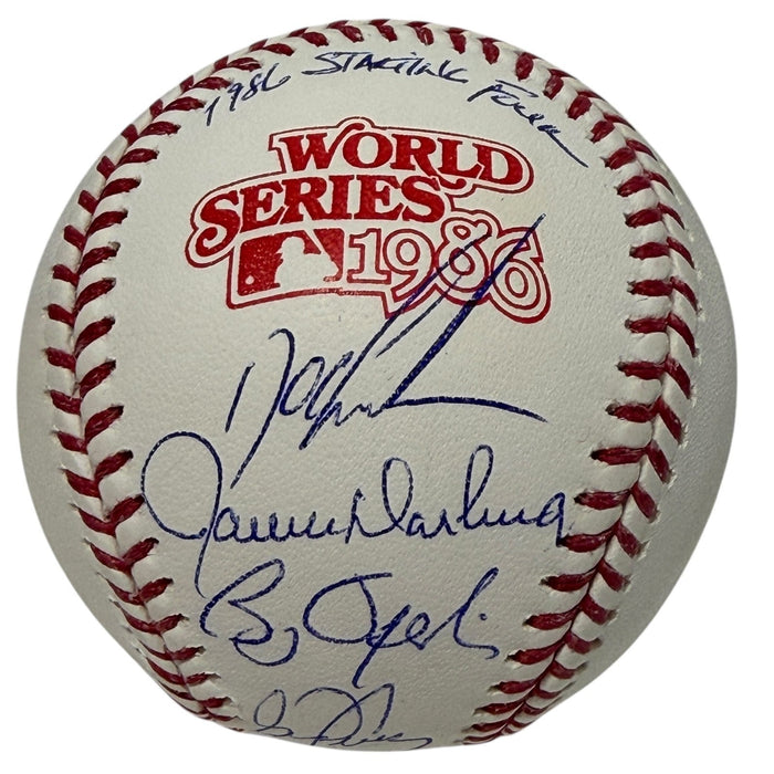 Gooden Darling Ojeda Fernandez Signed 1986 World Series Baseball w/ Insc JSA Authenticated-Powers Sports Memorabilia