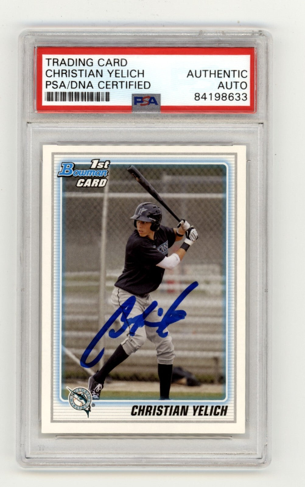 Christian Yelich 2010 Bowman #BDPP78 Rookie RC Signed PSA Authentic Auto A-Powers Sports Memorabilia