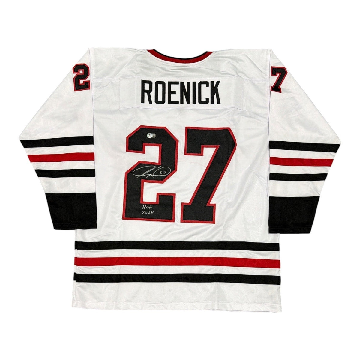 Jeremy Roenick Signed Custom Jersey w/ HOF 24 Beckett Witness Authenticated-Powers Sports Memorabilia