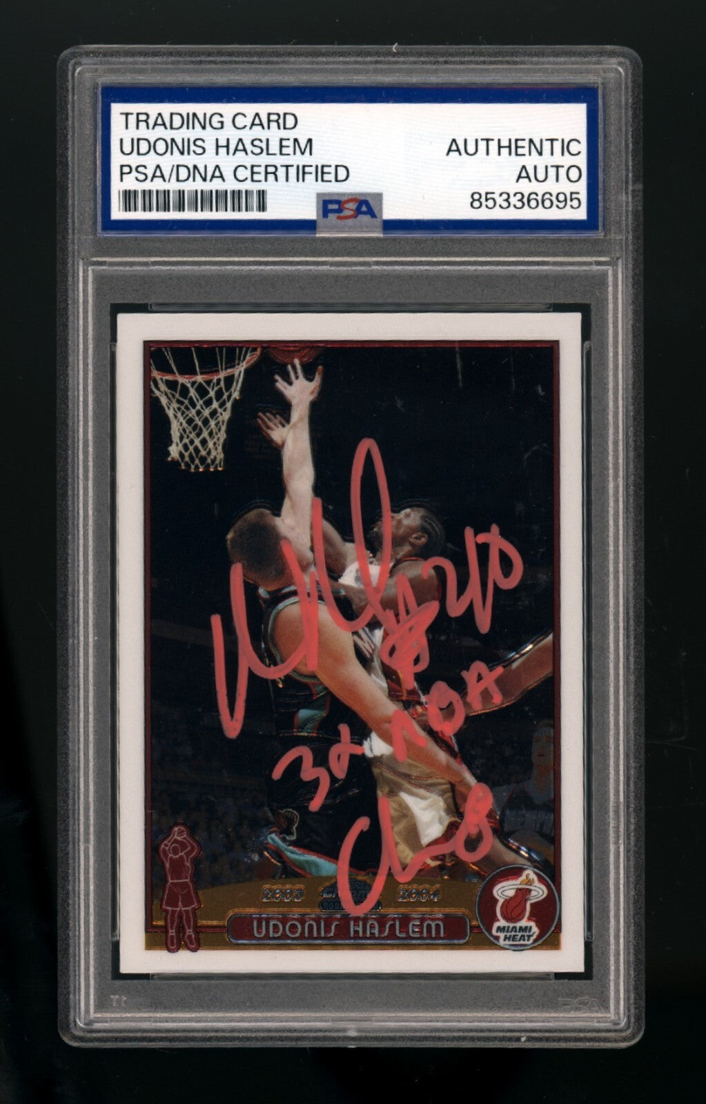 Udonis Haslem 2003-04 Topps Chrome #164 Signed w/ 3 NBA Champ PSA Auth Auto Heat-Powers Sports Memorabilia