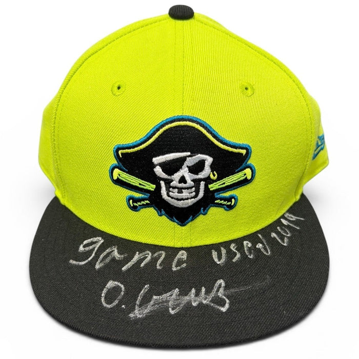 O'Neil Cruz Signed Game Used 2019 Bradenton Hat ONYX Authenticated Pittsburgh Pirates-Powers Sports Memorabilia