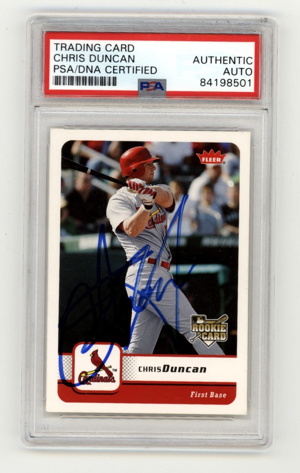 Chris Duncan 2006 Fleer #89 Rookie RC Signed PSA/DNA Authenticated Cardinals-Powers Sports Memorabilia