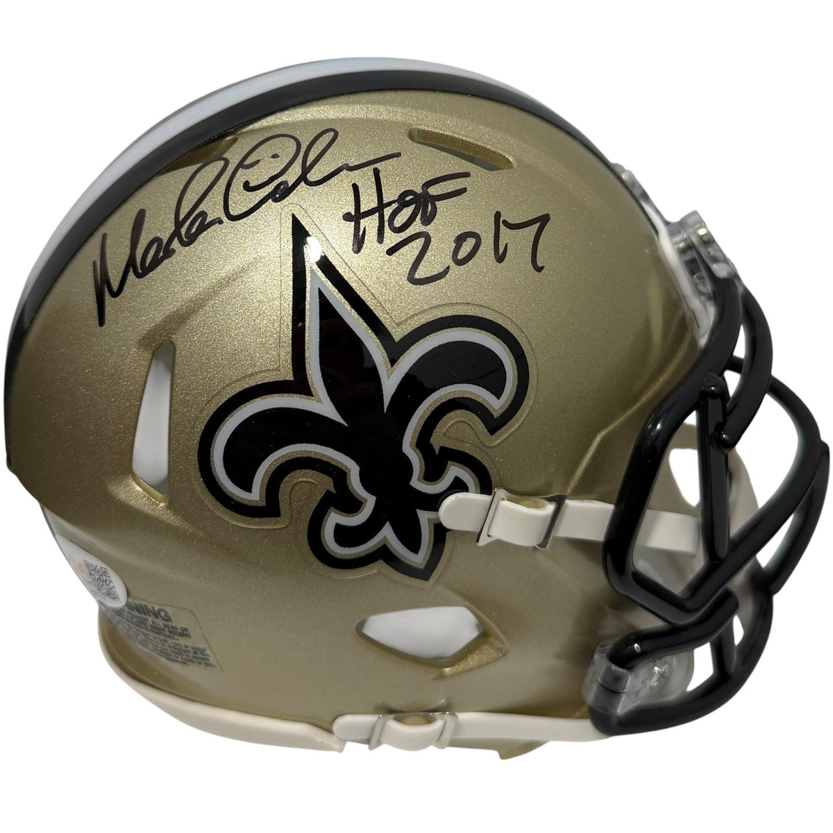 Morten Anderson Signed Saints Speed Mini Helmet w/ HOF 2017 JSA Witness COA-Powers Sports Memorabilia