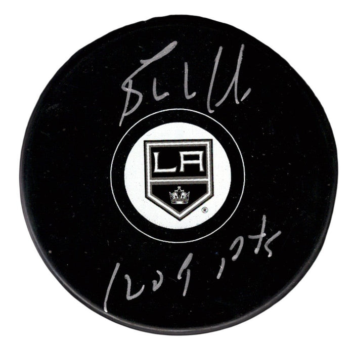 Bernie Nicholls Signed Los Angeles Kings Logo Puck w/ 1209 PTS JSA Witness Authenticated-Powers Sports Memorabilia