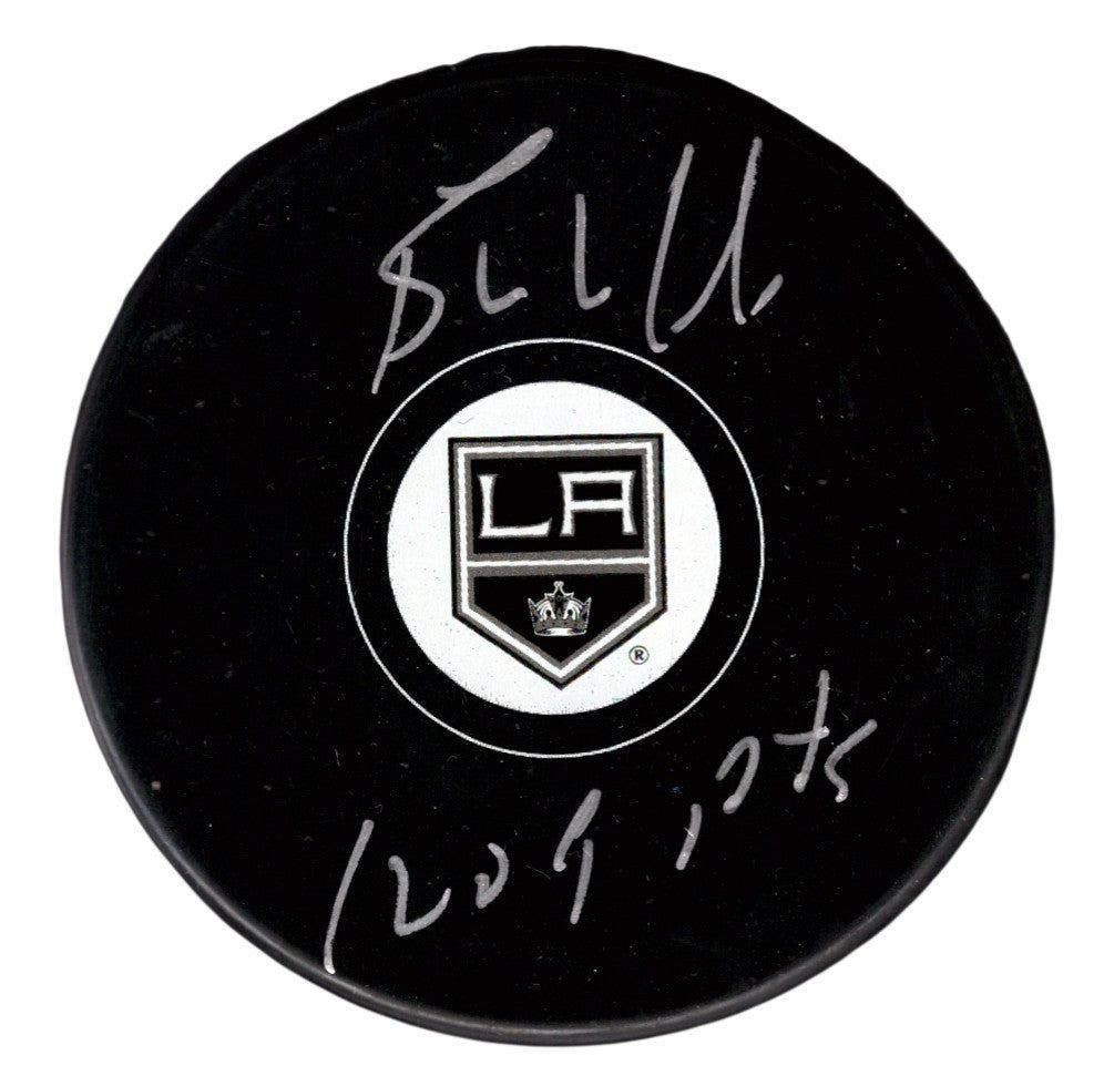 Bernie Nicholls Signed Los Angeles Kings Logo Puck w/ 1209 PTS JSA Witness COA-Powers Sports Memorabilia