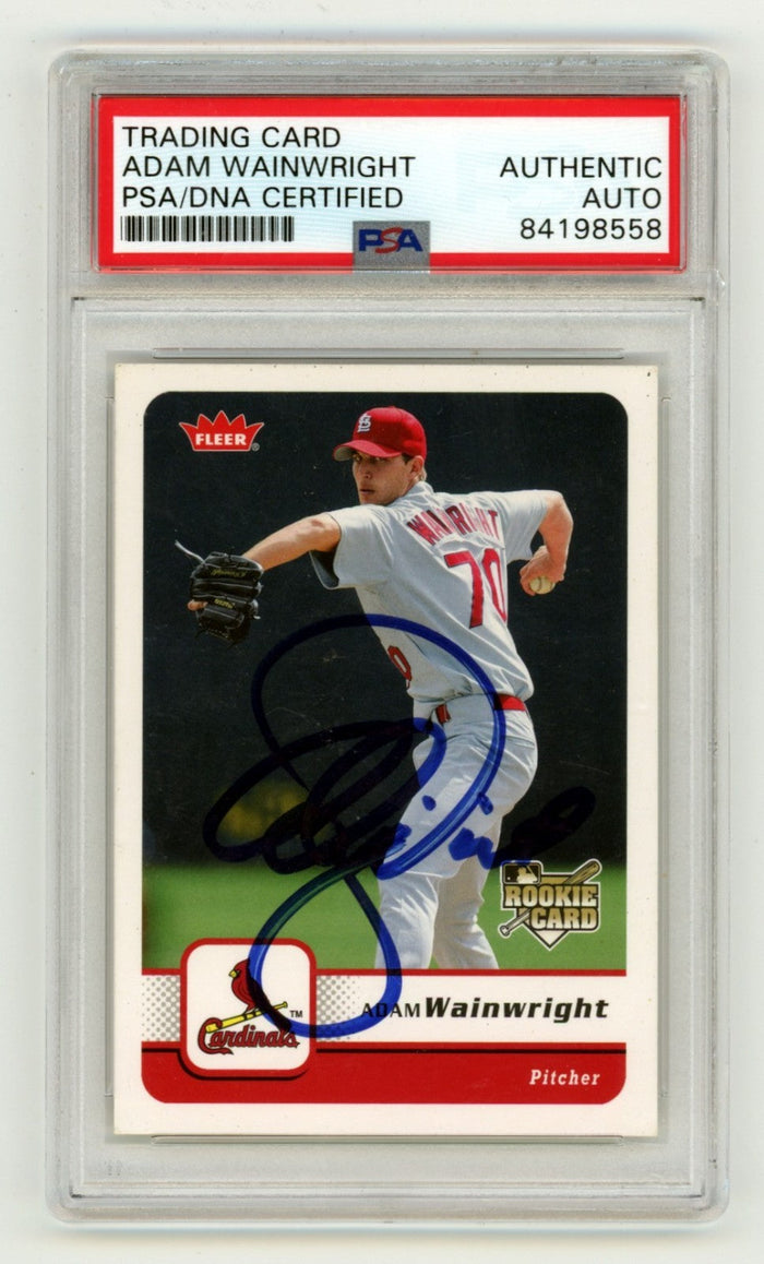 Adam Wainwright 2006 Fleer 87 Signed Auto Rookie RC PSA/DNA Authenticated Cardinals-Powers Sports Memorabilia