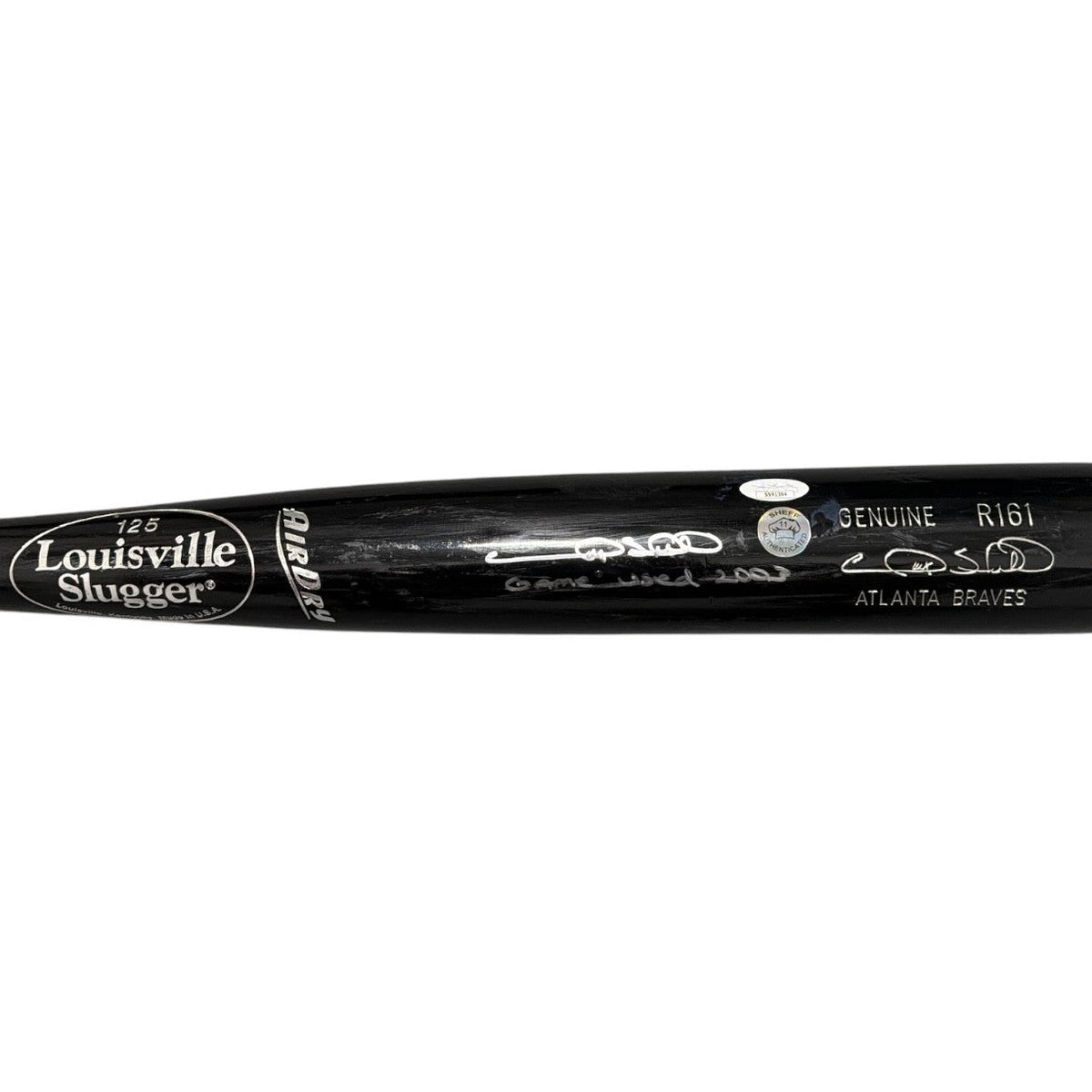 Gary Sheffield Signed Game Used 2003 Louisville Slugger Black Bat JSA COA Braves-Powers Sports Memorabilia