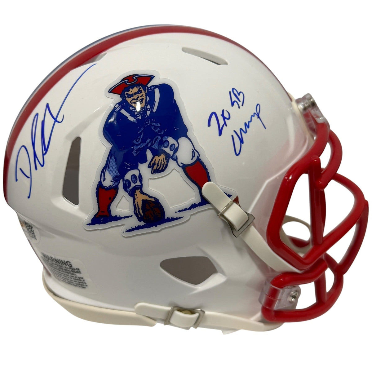David Andrews Signed Patriots TB Mini Helmet w/ 2x SB Champ JSA Witness COA-Powers Sports Memorabilia