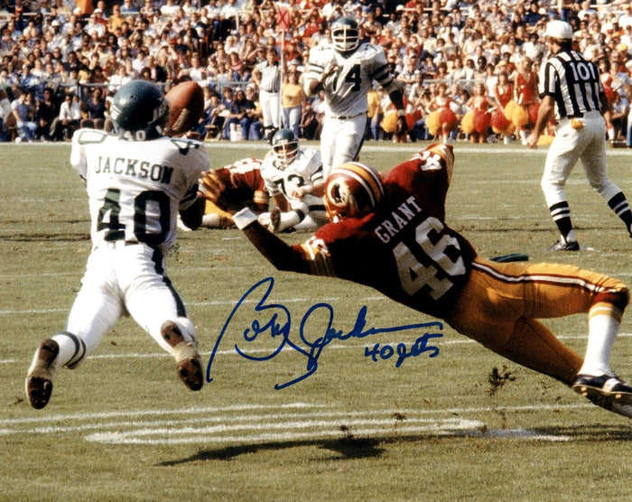 Bobby Jackson Signed New York Jets 8x10 Photo w/ 40 Jets LSCM Authenticated #2-Powers Sports Memorabilia