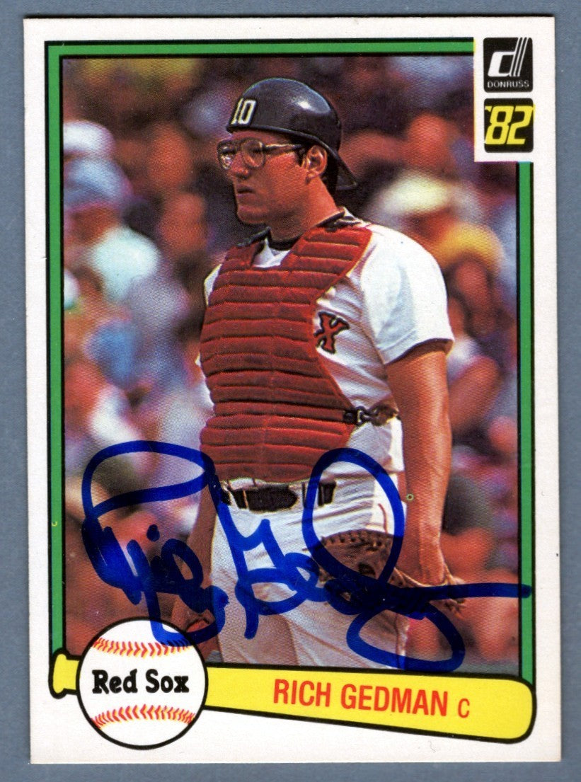 Rich Gedman Signed 1982 Donruss #512 Rookie RC LSCM Authenticated Red Sox-Powers Sports Memorabilia