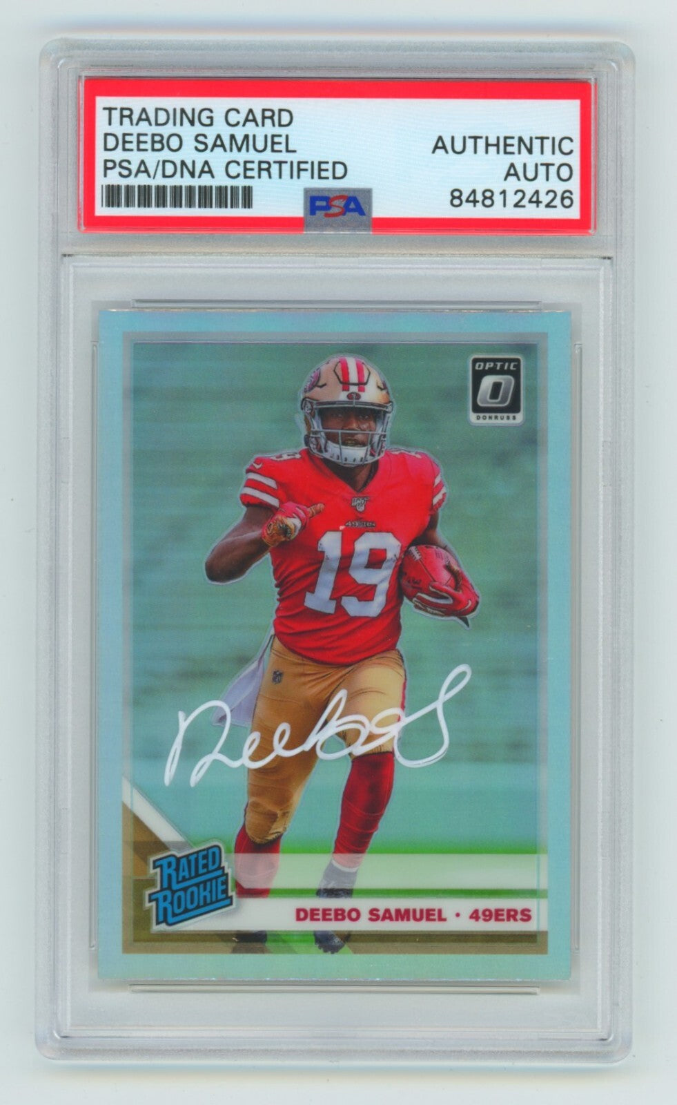 Deebo Samuel 2019 Donruss Optic 167 Silver Prizm RC Auto PSA DNA Authentic 49ers-Powers Sports Memorabilia