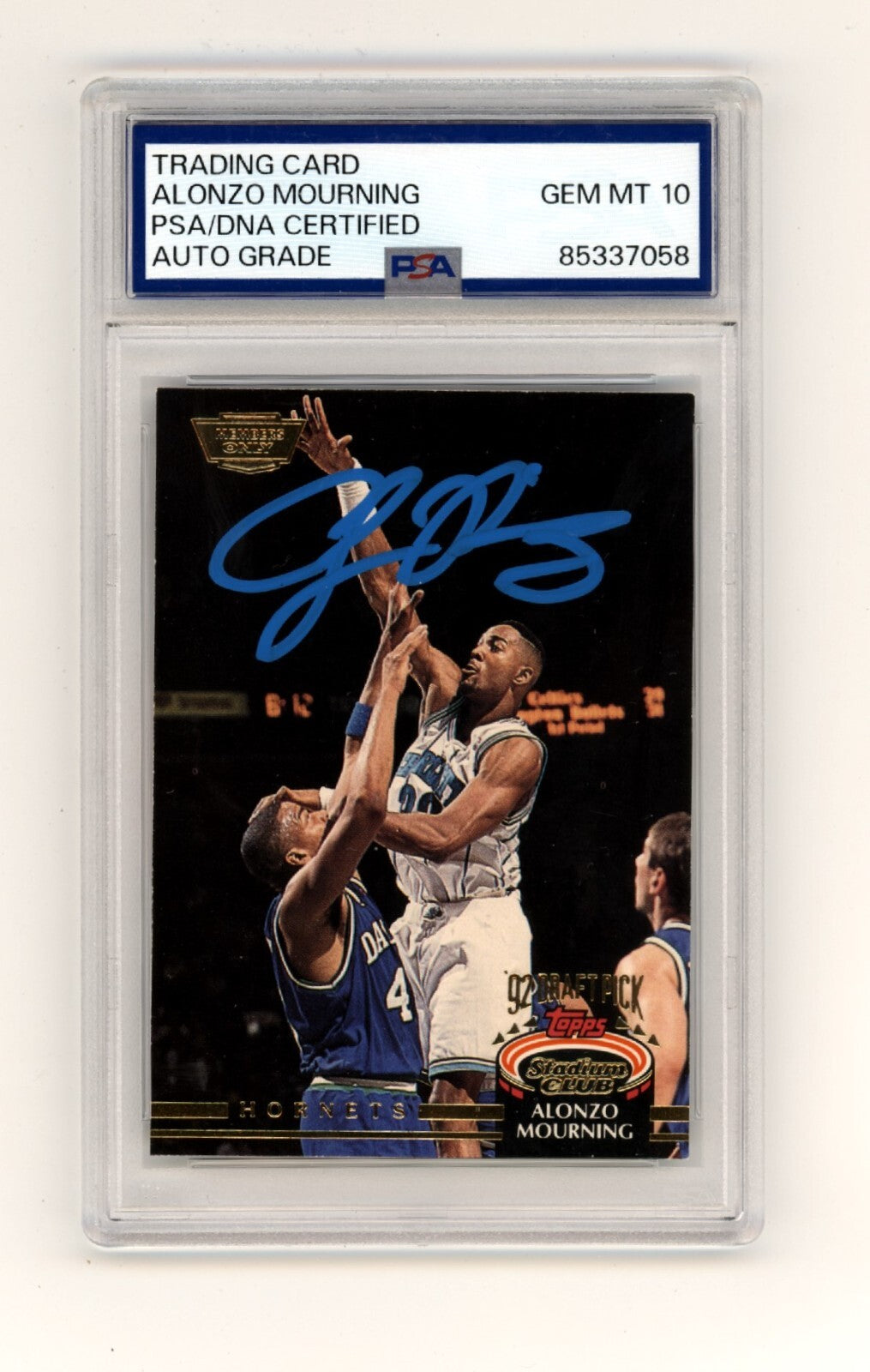 Alonzo Mourning 1992-93 Stadium Club #297 Members Only SP Signed RC PSA 10 Auto-Powers Sports Memorabilia