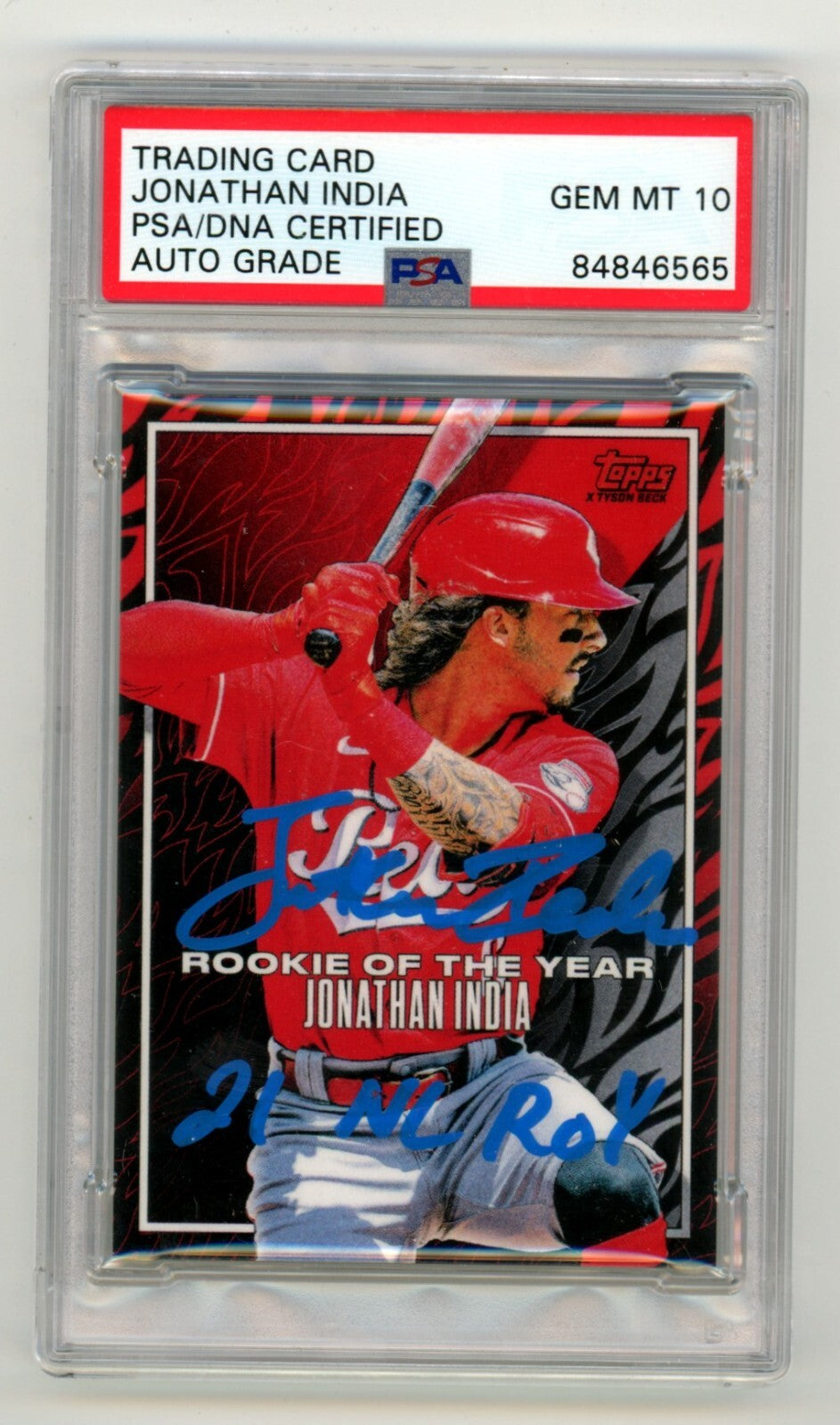 Jonathan India 2022 Topps Project 70 #922 w/ 21 NL ROY Signed PSA 10 Auto Royals-Powers Sports Memorabilia