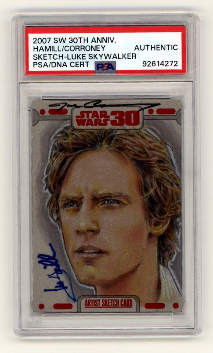 Mark Hamill Signed 2007 Topps Star Wars 30th Sketch by Joe Corroney PSA Auto 1/1-Powers Sports Memorabilia