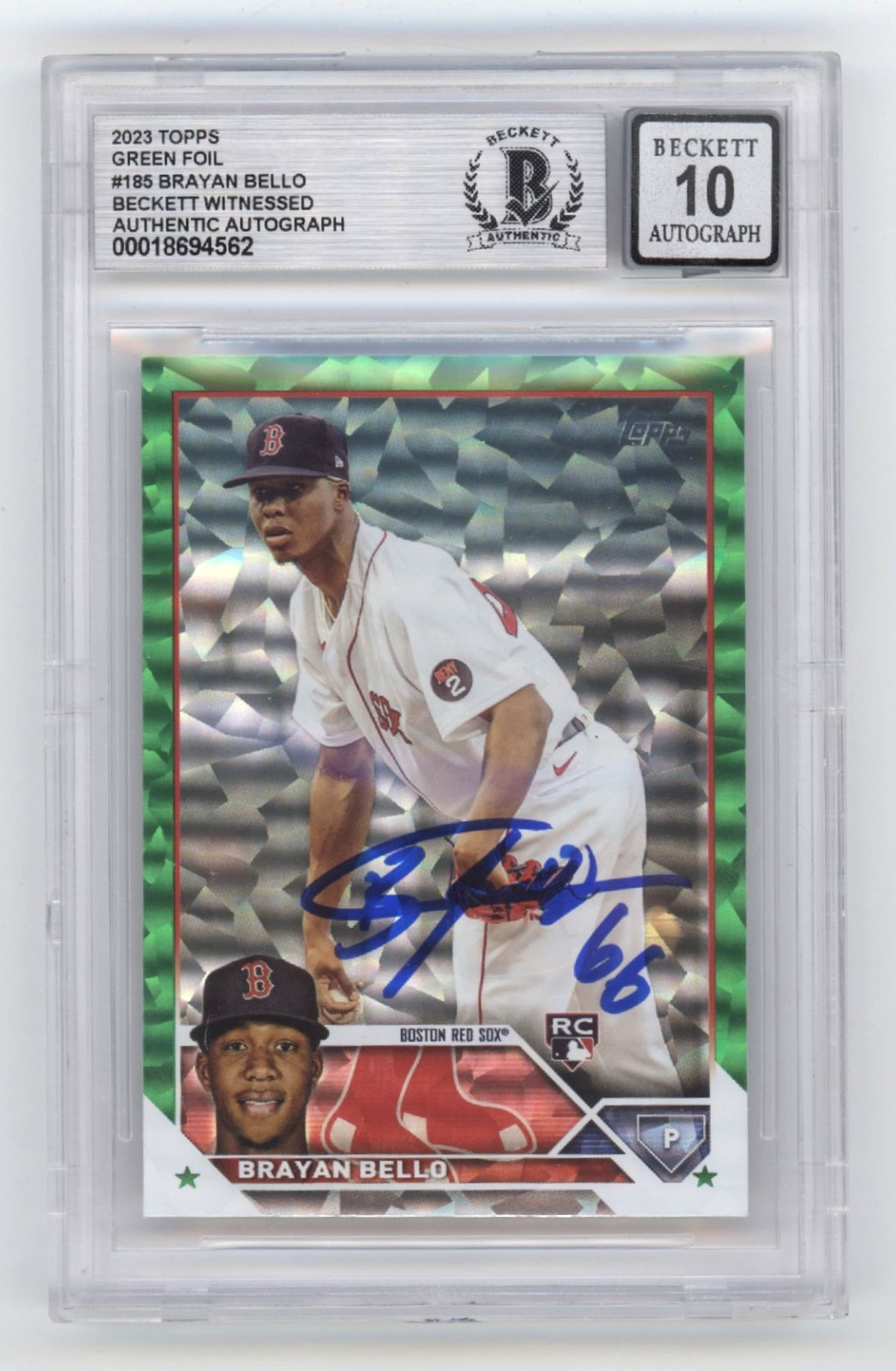 Brayan Bello 2023 Topps Green Foil Signed Rookie RC #238/499 Beckett BGS 10 Auto-Powers Sports Memorabilia