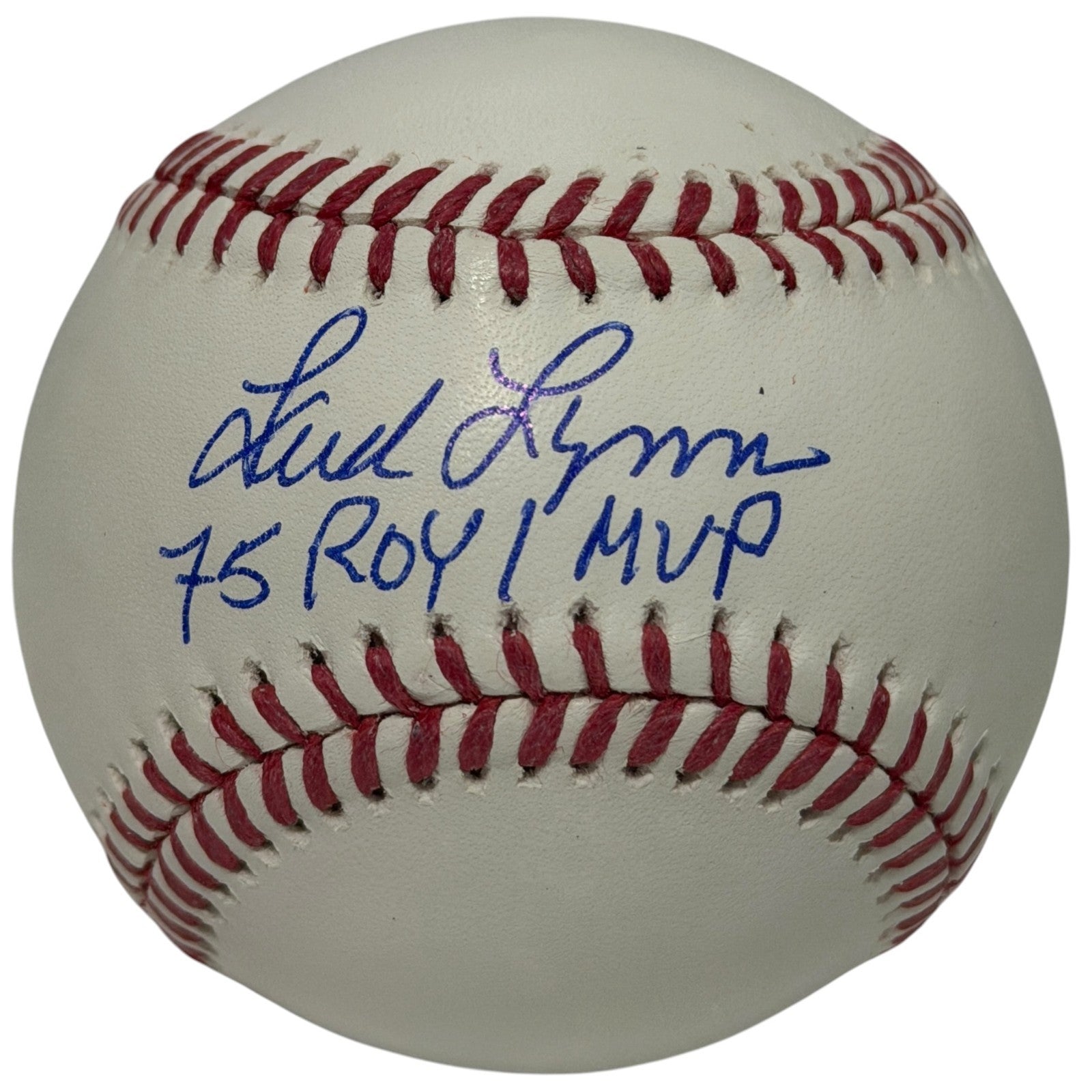 Fred Lynn Signed ROMLB Baseball w/ 75 ROY / MVP Insc JSA Witness Authenticated-Powers Sports Memorabilia