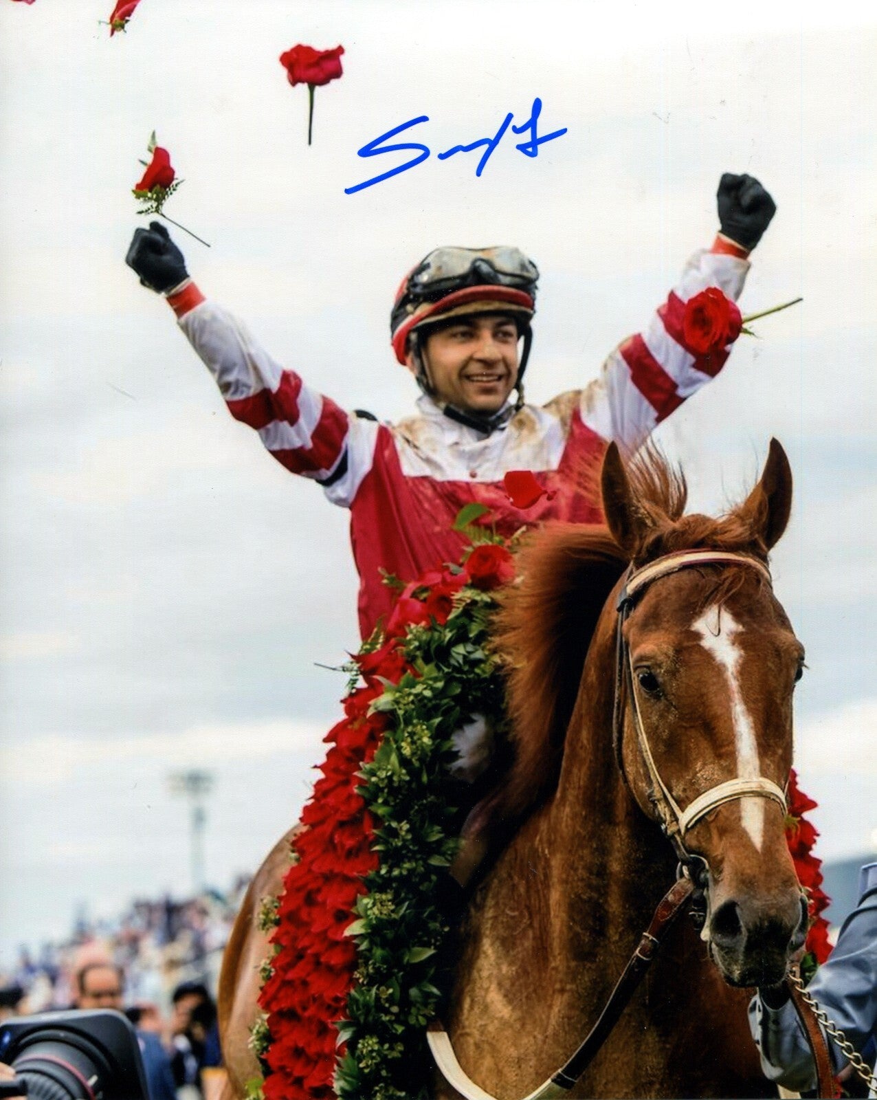 Sonny Leon Signed Rich Strike 2022 Kentucky Derby 8x10 Photo LSCM Authenticated A-Powers Sports Memorabilia
