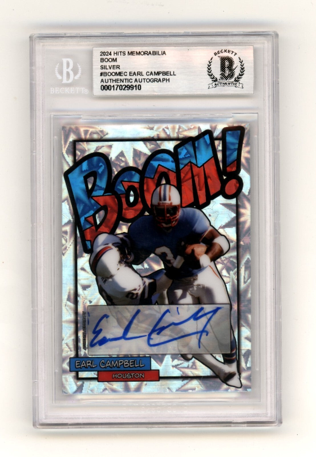 Earl Campbell 2024 Hits Memorabilia BOOM Silver Signed BGS BAS Auto Oilers HOF-Powers Sports Memorabilia