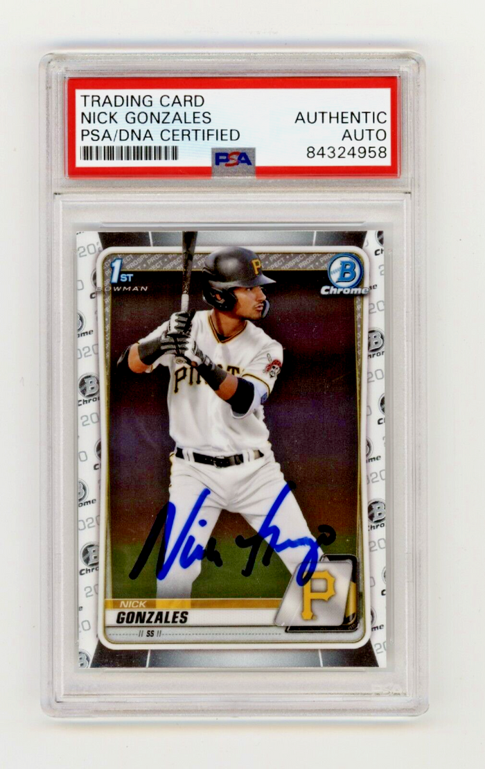 Nick Gonzales 2020 Bowman Chrome Draft 1st Rookie RC Signed PSA Auto Pirates-Powers Sports Memorabilia
