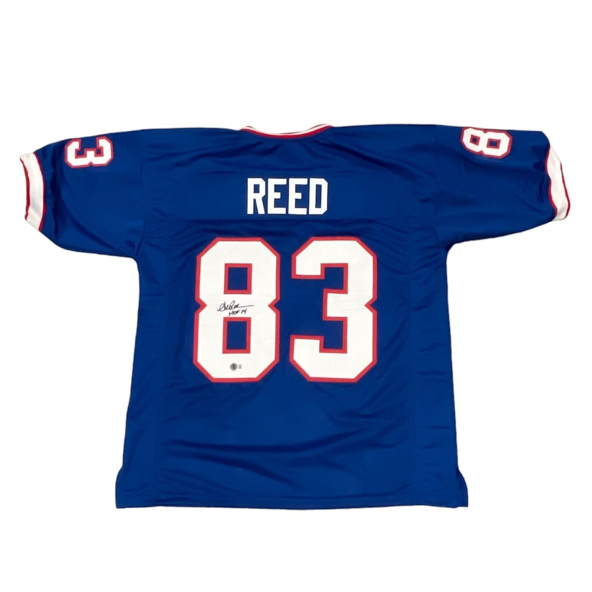 Andre Reed Signed Custom Jersey w/ HOF 14 Beckett Witness Authenticated-Powers Sports Memorabilia