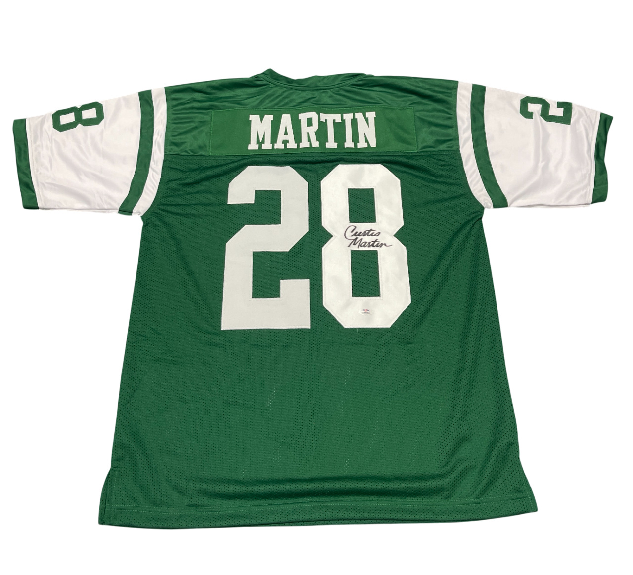 Curtis Martin Signed Custom Green Jersey PSA Authenticated-Powers Sports Memorabilia
