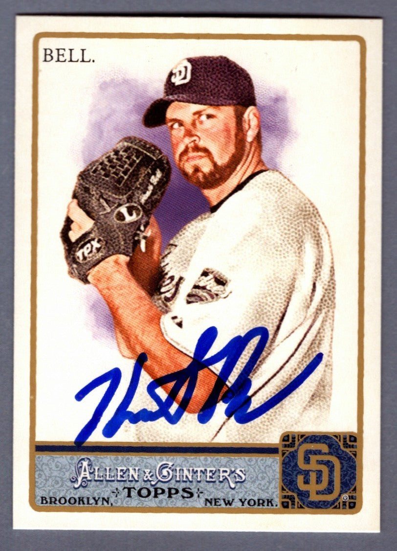 Heath Bell Signed 2011 Topps Allen & Ginter #42 LSCM Authenticated Padres-Powers Sports Memorabilia