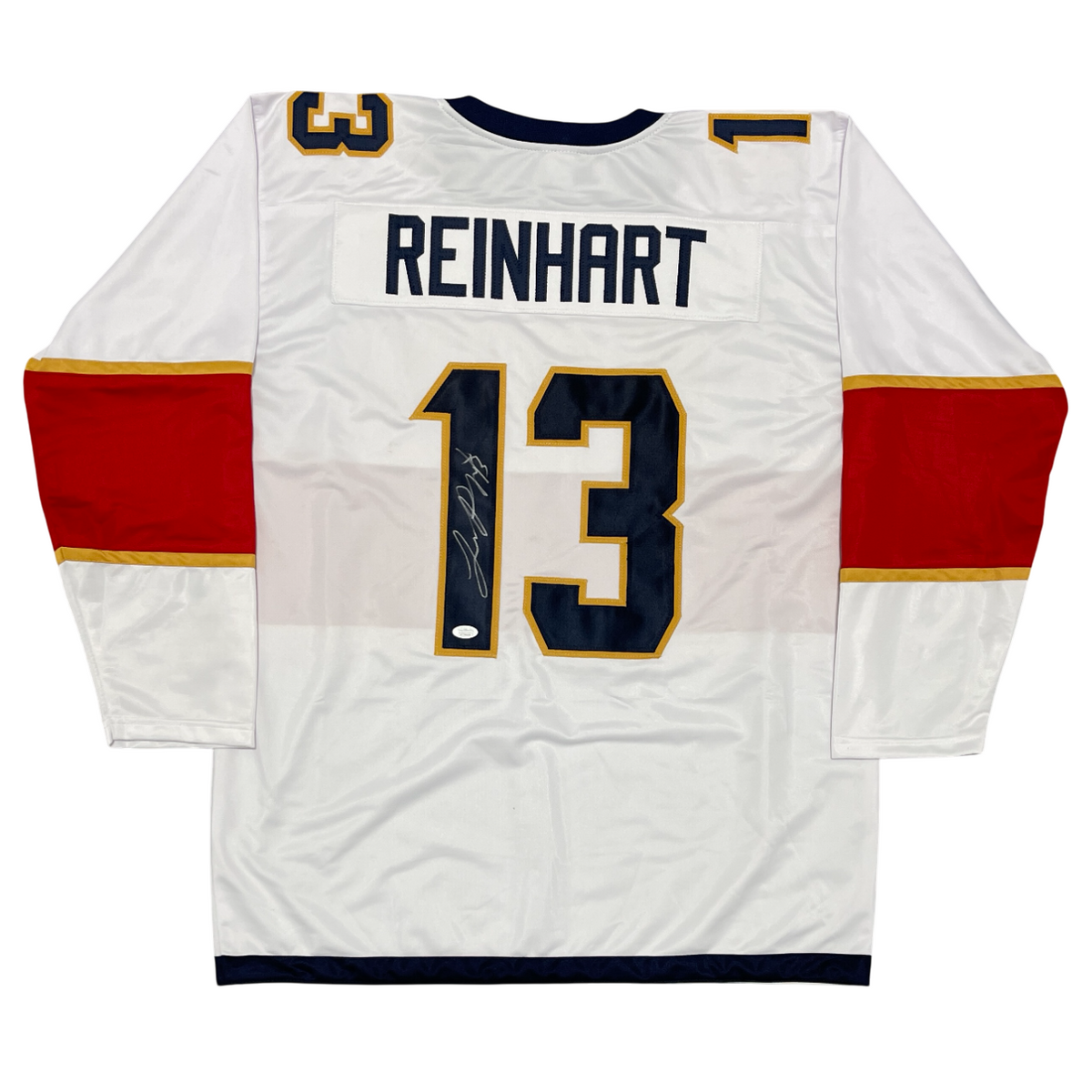 Sam Reinhart Signed Custom White Jersey JSA Authenticated-Powers Sports Memorabilia