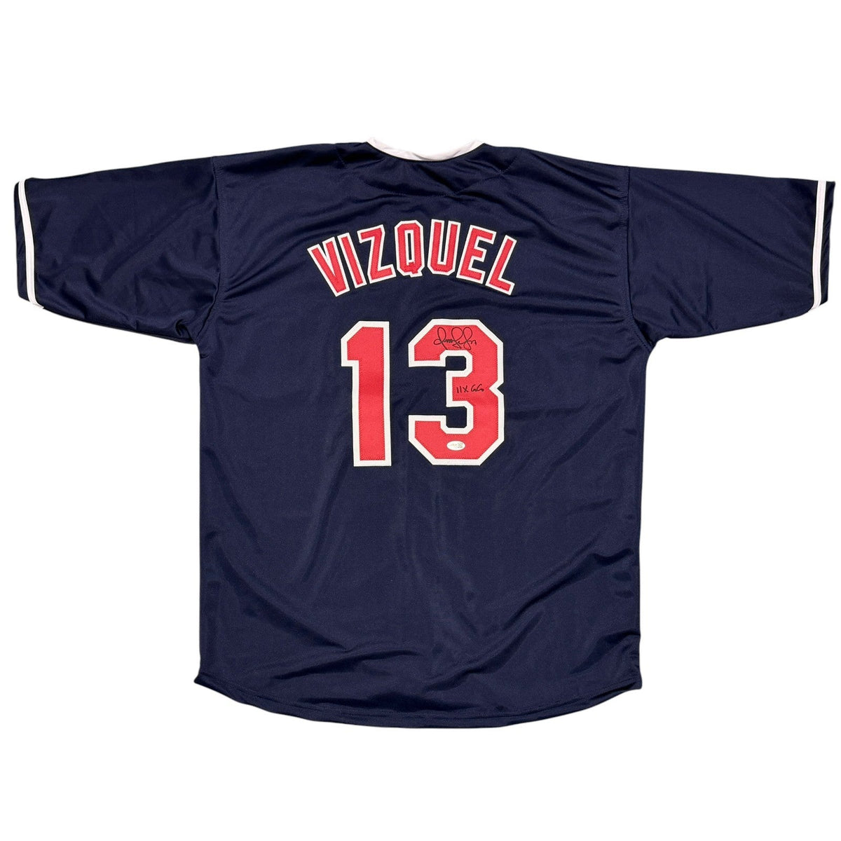 Omar Vizquel Signed Custom Jersey w/ 11x GG JSA Witness Authenticated-Powers Sports Memorabilia