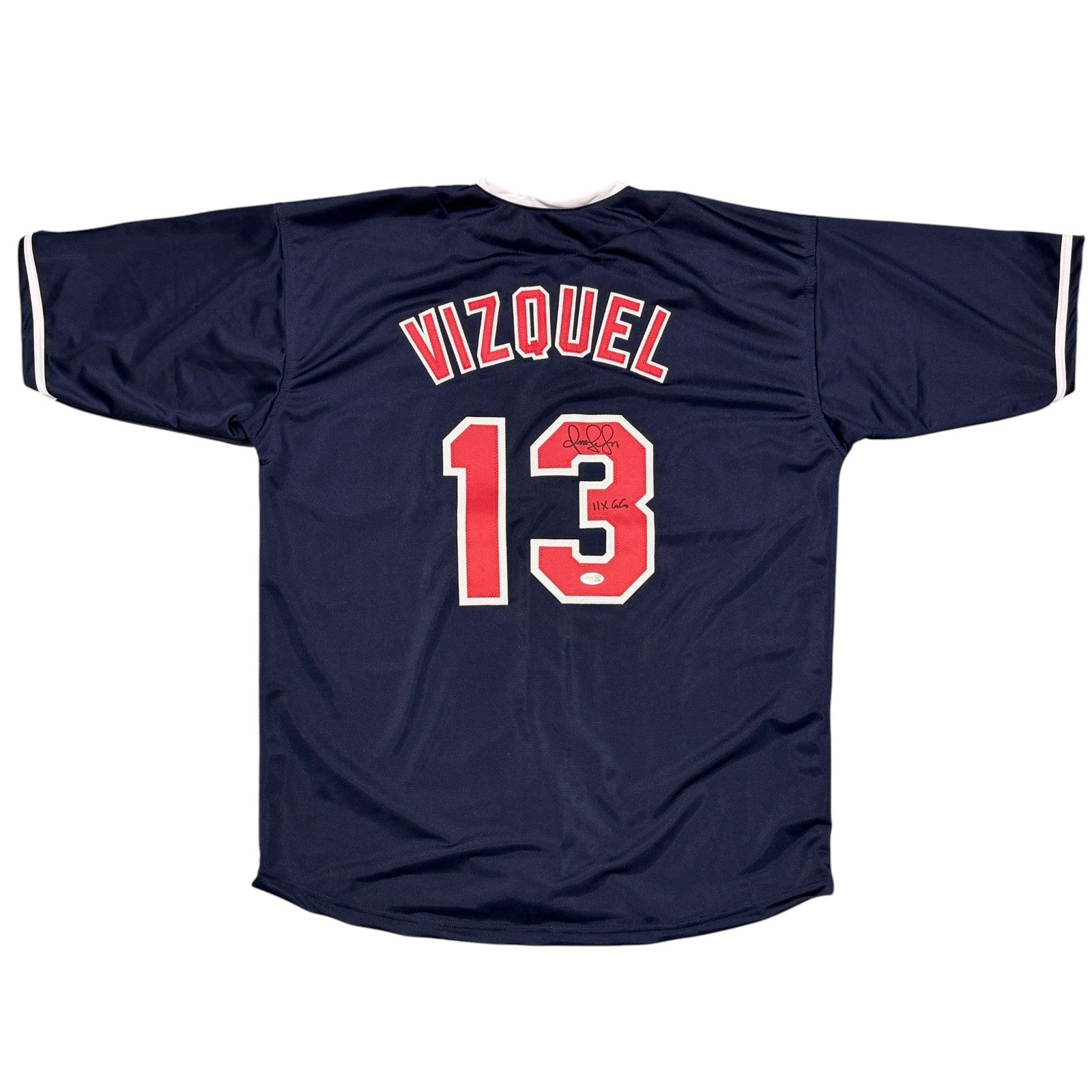 Omar Vizquel Signed Custom Jersey w/ 11x GG JSA Witness Authenticated-Powers Sports Memorabilia